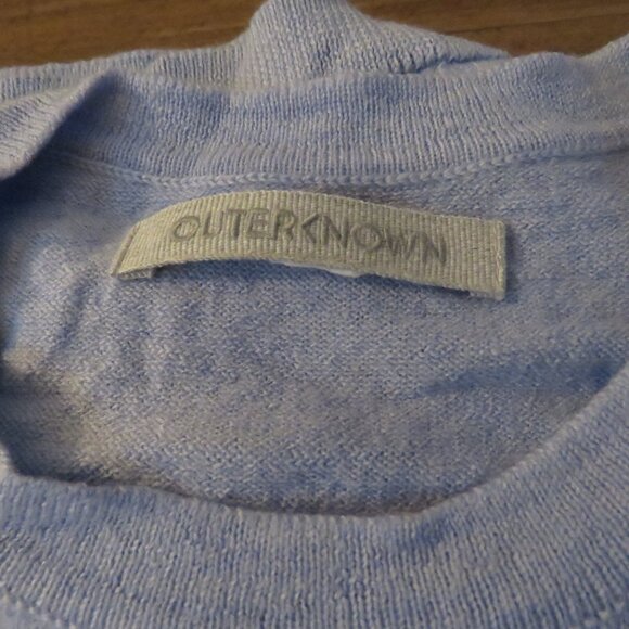 OUTERKNOWN Palisades Pocket Button Crew Merino Wool Sweater in Pale Blue Size L - Picture 14 of 15